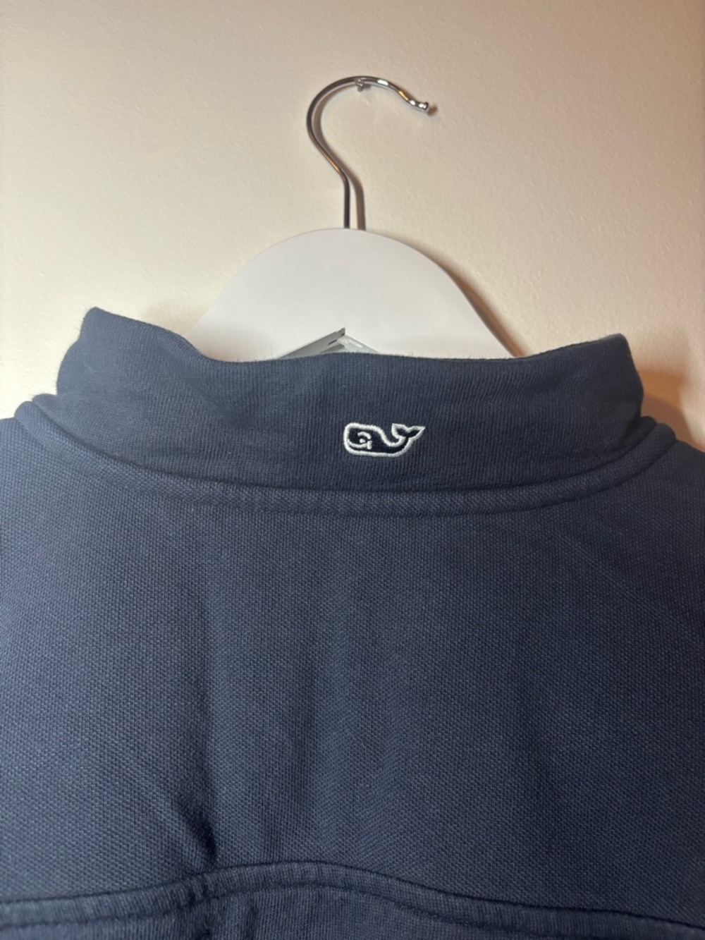 Vineyard Vines Collegiate Navy Quarter-Zip Sweatshirt with Teal Bison (NDSU) - Picture 3 of 5